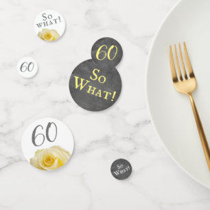 Confettis Tableau rouge rose jaune positif 60e anniversaire