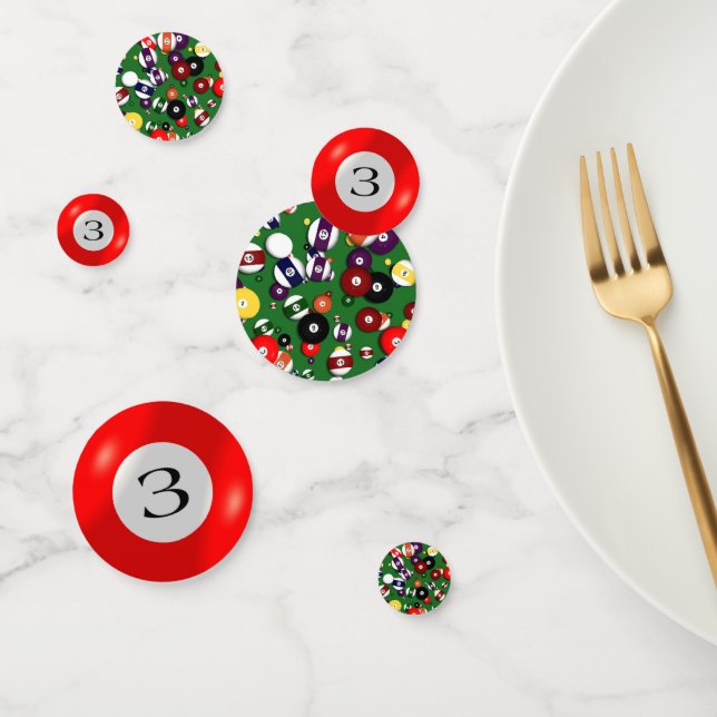 Confettis Tablefetti - Billard et 3 balles (Groupe)
