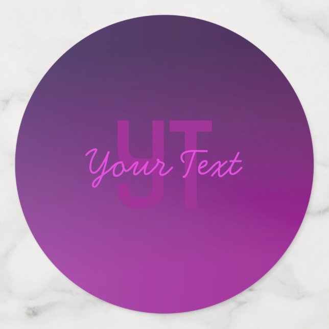 Confettis Texte monogramme modifiable moderne & Ombre violet (Grand verso)