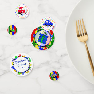 Confettis Thème de fête d'anniversaire de garçon sur les voi