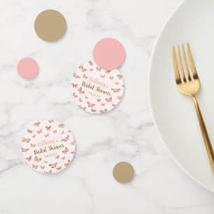 Confettis Thème Papillon Brun Rose pour Baby Shower de Marié