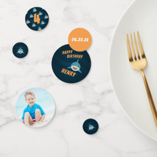 Confettis Thème personnalisé de requin fête d'anniversaire