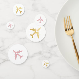 Confettis Thème Voyage Pink Avion Heart Adventure