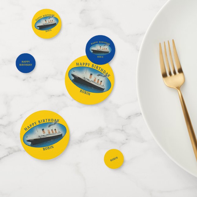 Confettis Titanic Birthday Yellow RMS White Star Line Ship (Groupe)