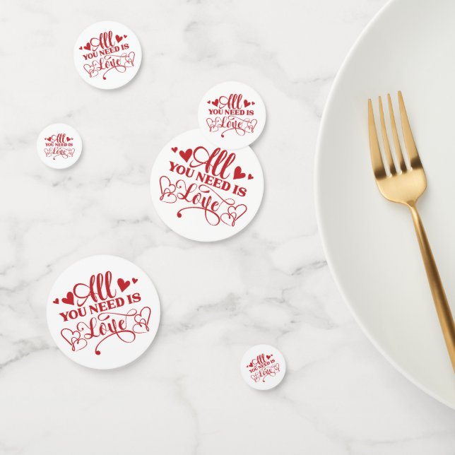 Confettis Tout ce dont vous avez besoin est l'amour Typograp (Groupe)