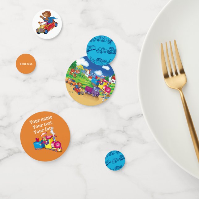 Confettis train et voiture pour le garçon (Groupe)