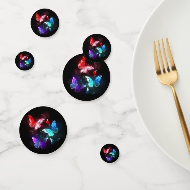 Confettis Trois papillons brillants sur l'arrière - plan de  (Groupe)