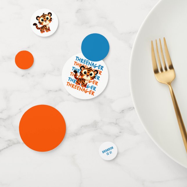 Confettis Trois Tiger Boy 3e fête d'anniversaire (Groupe)