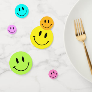 Confettis Un joyeux Mec/Gal Smiley Face Anniversaire Confett