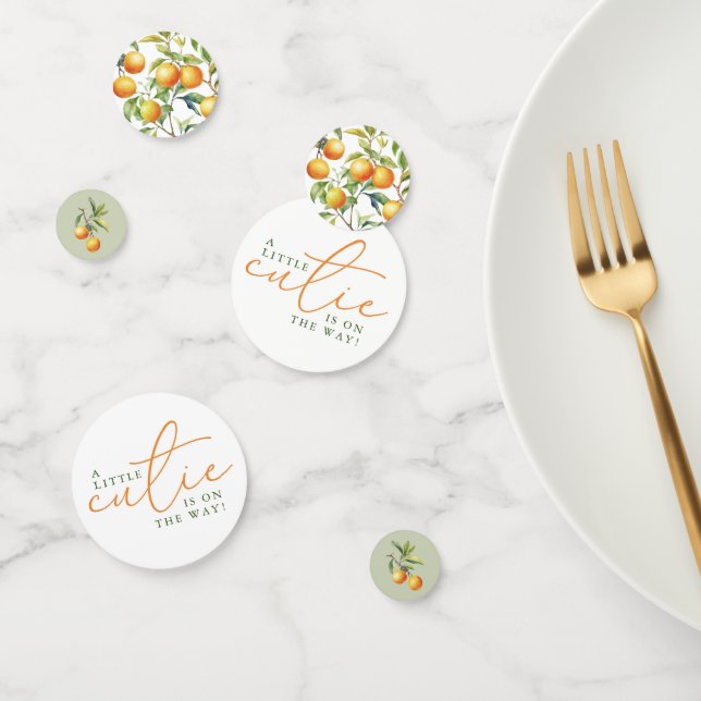 Confettis Un Petit Bout De Chou En Route Fête de Bébé Orange (Groupe)