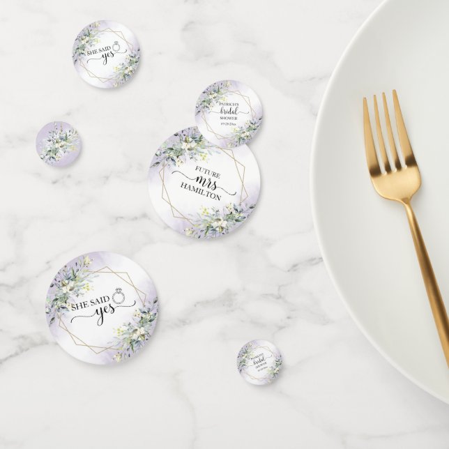 Confettis Verdure Verdure Aquarelle Lavage de Mariage (Groupe)