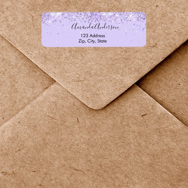 Confettis violet lavande élégante adresse de retou (Créateur téléchargé)
