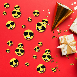Confettis Visage heureux mignon & Lunettes d'aviateur, Amusa