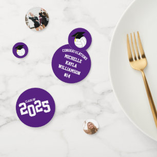 Confettis Volleyball Graduation Sports Purple