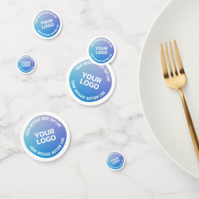 Confettis Votre logo | Ombre bleue à violet et texte circula (Groupe)
