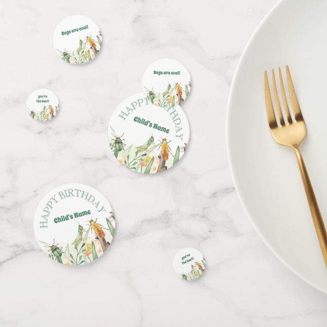 Confettis Watercolor Child's Bug Insect Birthday (Groupe)