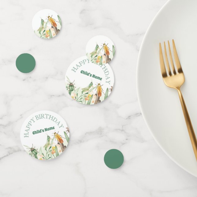 Confettis Watercolor Child's Bug Insect Birthday (Groupe)