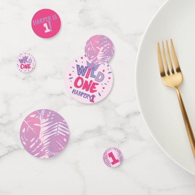 Confettis Wild One Jungle Thème Girl Premier anniversaire (Groupe)