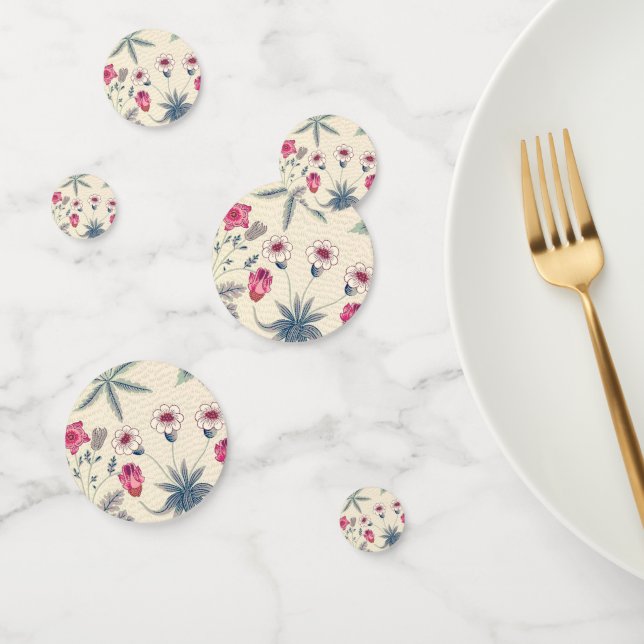 Confettis William Morris Daisy Motif Floral Rouge Orange (Groupe)