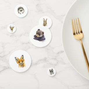 Confettis Woodland Animaux Baby shower Adresse