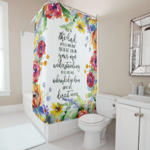 Confiance dans le rideau de douche fleuri Lord