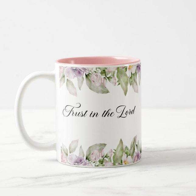 Confiance dans le Seigneur Écriture Mug (Gauche)