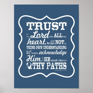 Confiance dans le Seigneur — Poster bleu