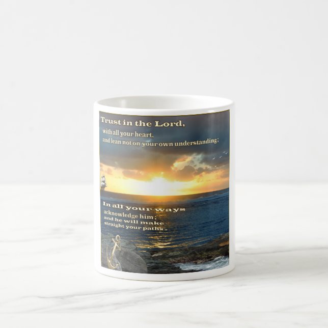 Confiance dans le Seigneur proverbes 3:5-6 mug (Centre)
