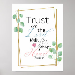 Confiance dans le Seigneur Proverbes 3:5 Poster