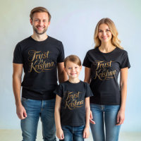Confiance en Krishna Elegant Script Black T-Shirt