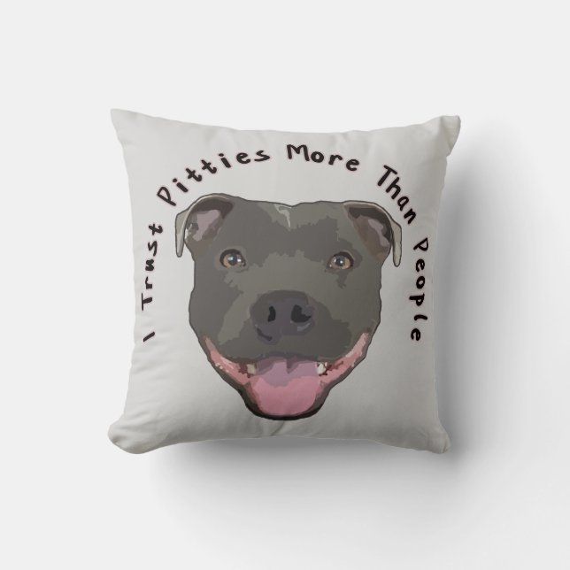 Confiance Pitties - coussin de Pitbull (Recto)