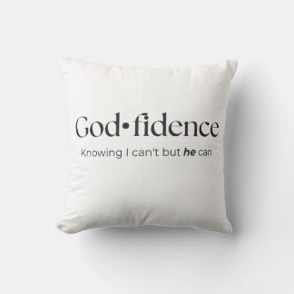 Confidence in God Minimalist Elegant Quote Throw Pillow