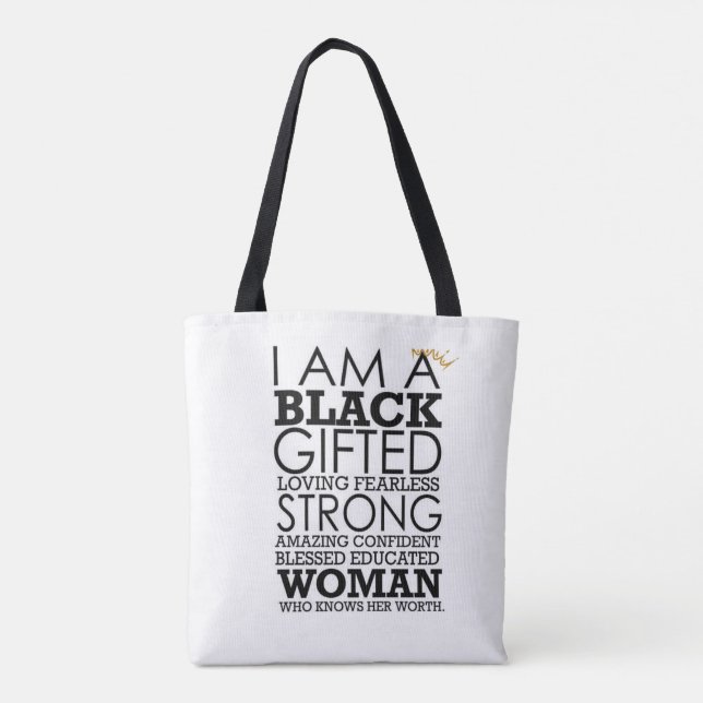 Confidence in my Blackness - contrasting  Tote Bag (Back)