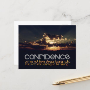 "Confidence" Inspirational Quote Postcard