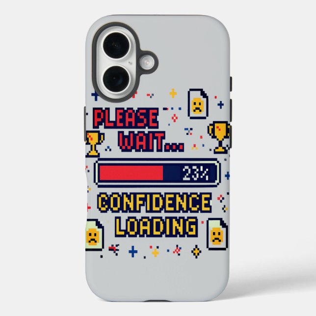 Confidence Loading Funny Pixel Art Tee Case-Mate iPhone Case (Back)