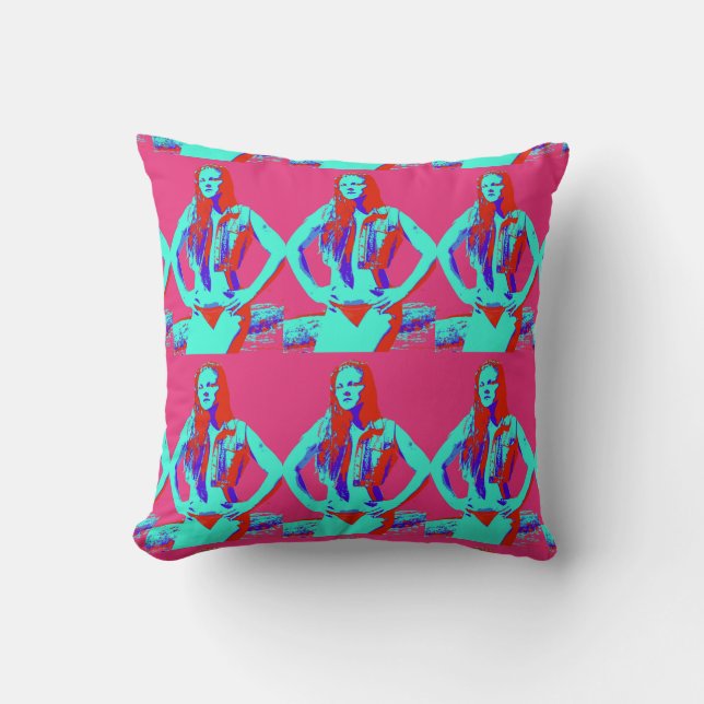 confident bikini girl pillow (Front)