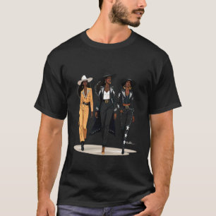 Confident Black Cowgirl Western Fashion Statement T-Shirt
