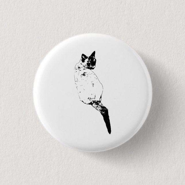 Confident Cat Accent 1 Inch Round Button (Front)