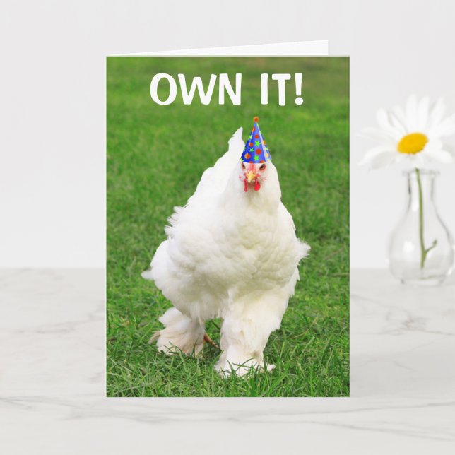 Confident Chicken Birthday Card (Small Plant)