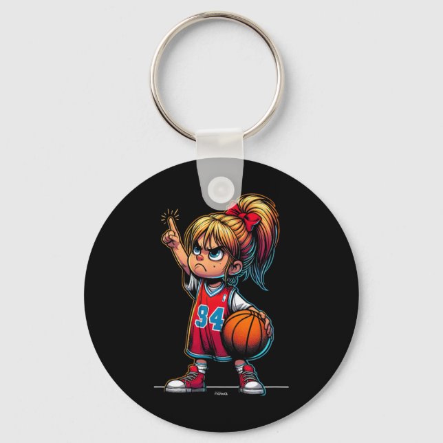 Confident Cute Little Ller Girl  Keychain (Front)