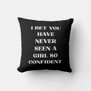 Confident Girl Quote Black Quote, Feminist Throw Pillow