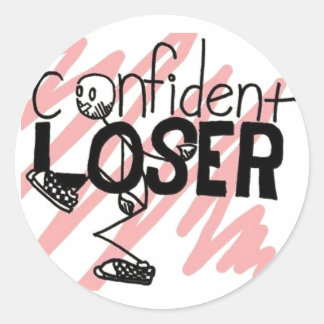 Confident Loser Logo Classic Round Sticker