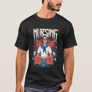 Confident Nurse with Tools and Leopard Style T-Shirt
