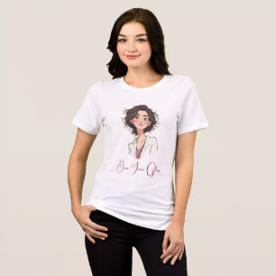 Confident Smiling Woman Illustration Tri-Blend Shirt