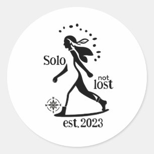 Confident Solo Traveler Statement  Classic Round Sticker