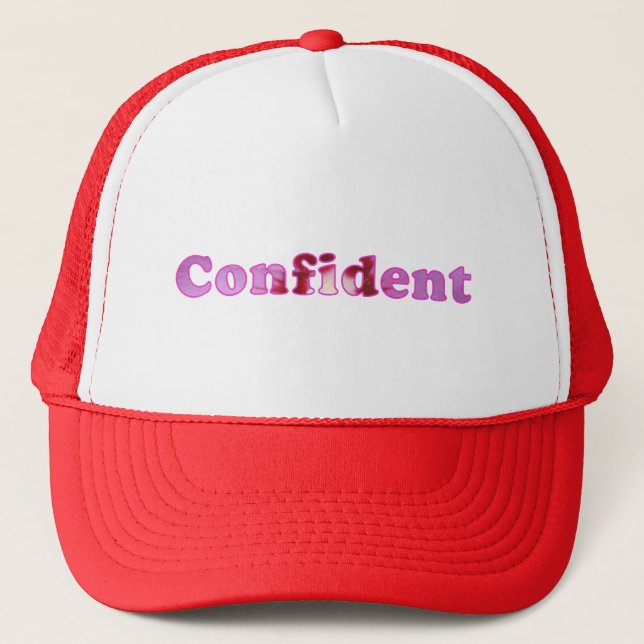 Confident spelled with pink flowers hats (Front)
