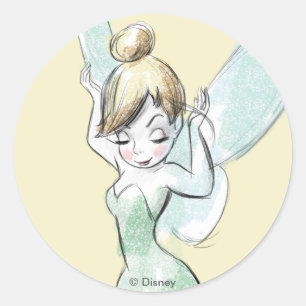 Confident Tinker Bell Classic Round Sticker