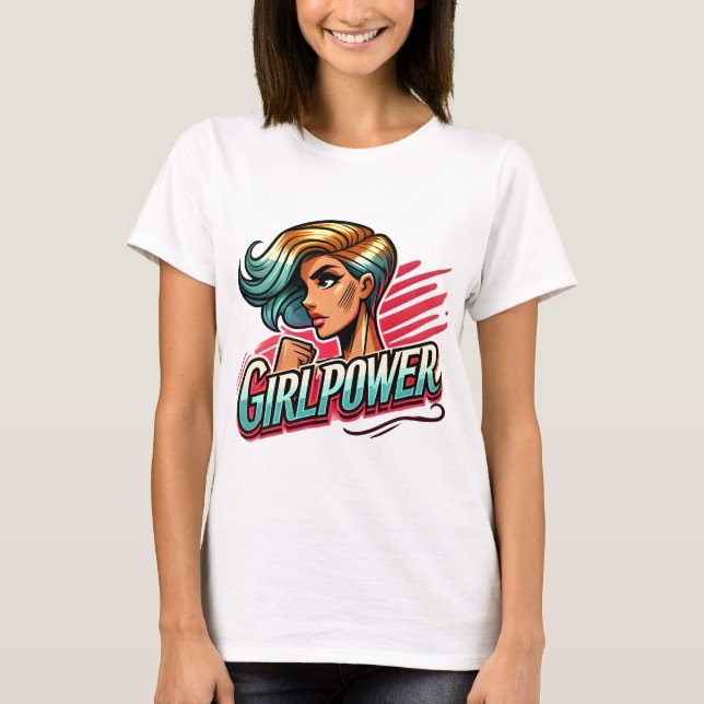 Confident Woman – Bold and Vibrant Illustration T-Shirt (Front)