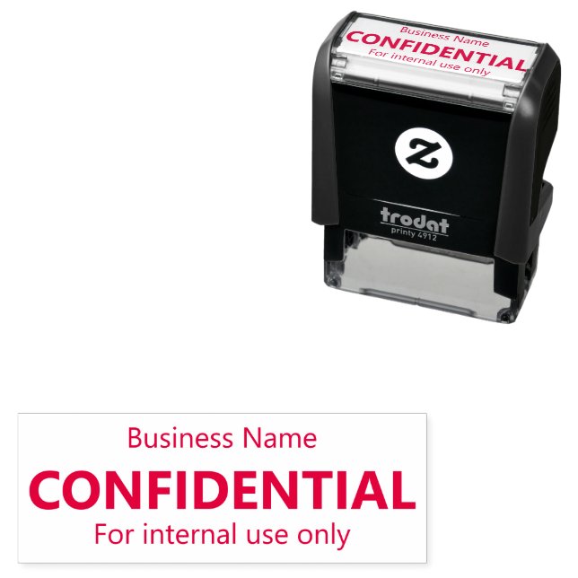 Confidential Business Name For Internal Use Only Self-inking Stamp (In Situ)