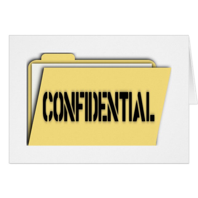 Confidential Folder With Paper (Front Horizontal)